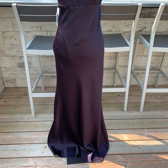 Marina Formal Gown NWT Burgundy Empire Waist Evening Bridesmaid Maxi Dress - Picture 3 of 16